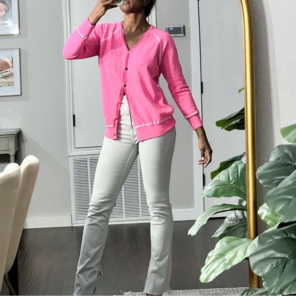 St.john pink wool cardigan blend sweater size large - Picture 1 of 13